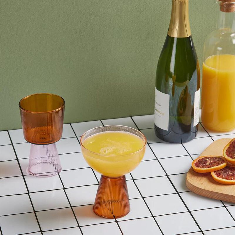 MoMA Yinka Ilori Glassware Set Of 2 - Fuchsia Orange image number 1
